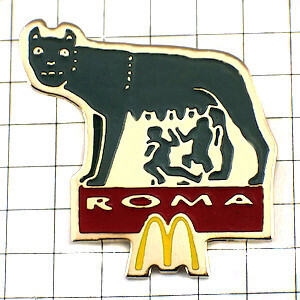 ピンバッジ・マクドナルドＭローマ帝国ロームルスとレムス狼 MC-DONALDS ROMA ITALY REMUS ROMULUS◆フランス限定ピンズ