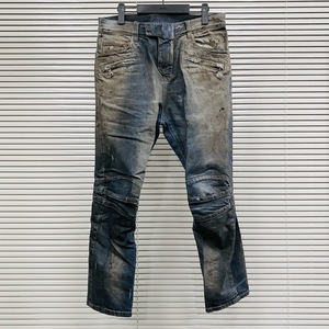 【名作】正規品 BALMAIN PARIS OIL FINISHED BIKER DENIM PANTS W29 / バルマン バイカー デニム パンツ ジーンズ JEANS