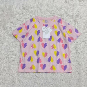 【送料無料】タグ付き未使用　CuteBlue　 半袖　 Tシャツ　120cm　ハート　ピンク　 キッズ　 子供服