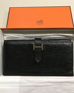 HERMES エルメス　ベアンスフレ　オーストリッチ シルバー金具