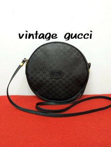 美品 極上！gucci 丸型ショルダーバッグ マイクロGGオールドグッチ 廃盤