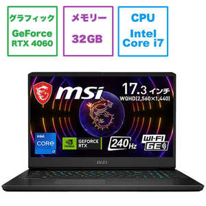 ★241289 未開封保証品 MSI ゲーミングノートPC Vector-GP77-13VF-1029JP Core i7-13700H RTX 4060 Laptop GPU 4526541194139