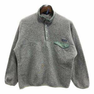 【B品】 2000年代 patagonia パタゴニア SYNCHILLA シンチラ スナップT フリースジャケット アウトドア グレー (メンズ L) 中古 古着 Q0724