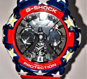 G-SHOCK　ジーショック アナデジ オリジナル　GA-200BW　星条旗カラー　レッド　ブルー　USA 076