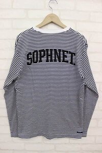 1T4776■SOPHNET 16ss BACK ARCH LOGO BORDER L■S CUT&SEWN