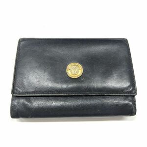 Y127-W7-1454 ◎ GIANNI VERSACE ジャンニ ヴェルサーチ メデューサ レザー 二つ折り財布 財布 ウォレット 黒 ブラック③