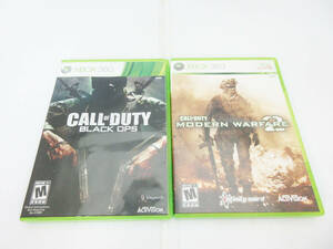 G2610●XBOX 360用ソフト 2枚●CALL OF DUTY MODERN WARFARE 2 + CALL OF DUTY BLACK OPS●FPS コール オブ デューティ MATURE 17+●海外版