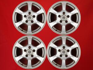 【激安 中古 4本セット】 日産 純正 6スポーク アルミホイール 15inch 6J インセット+40 PCD114.3 5穴 ハブ径Φ67 cc15