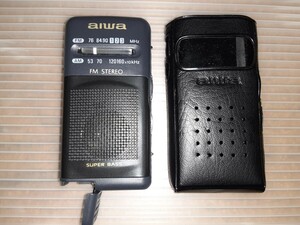 アイワ aiwa ポケットラジオ CR-AS07 ラジオ ポケット FM AM　スビーカー イヤホン 動作確認済み 当時物 レトロ コレクション