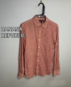 ■BANANA REPUBLIC■バナリパ　ギンガムチェック　長袖シャツ:S☆BH-829