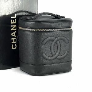 CHANEL シャネル　キャビアスキン　バニティバッグ　黒　ブラック　レザー　トートバッグ　ハンド　マトラッセ