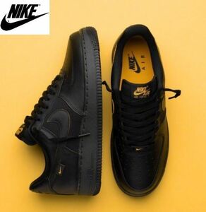 新品 30cm ナイキ エア フォース 1 07 ブラック ゴールド 黒 金 NIKE AIR FORCE 1 レザー 箱付き 未使用 正規品 本物 FZ4617-001