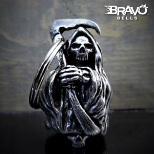 米国製 Bravo Bells 死神 3D ベル [Grim Reaper] Made in USA 魔除け お守り バイク オートバイ 鈴 アクセサリー ガーディアンベル