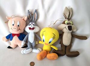 ●断捨離整理品です●30年位前のぬいぐるみ●Looney Tunes　4種セット　ゲーム景品の非売品　ルーニートゥーン