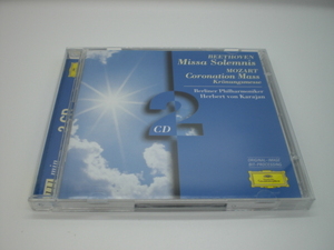 2CDスリム　ベートーヴェン：荘厳ミサ曲、モーツァルト：戴冠ミサ　カラヤン/ベルリン・フィル　1966・76年　ドイツ盤　倉D