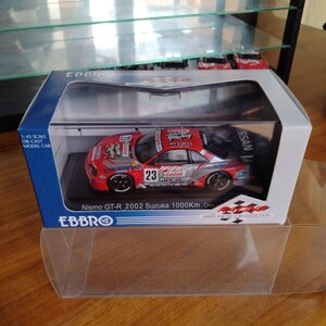 《美品》エブロ EBBRO 1/43 391 NISMO GT-R V6 2002 SUZUKA 1000Km SILVER ニスモ 鈴鹿 保護用クリアケース付き　