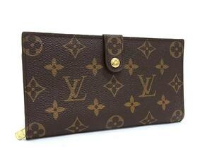 1円■美品■ LOUIS VUITTON ルイヴィトン T61217 モノグラム コンチネンタルクラッチ がま口 二つ折り 長財布 ブラウン系 FF2029