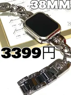 apple watch バンド　チェーン　画面保護付きカバー56-/