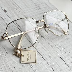 デッドストック◆NINA RICCI ニナリッチ ヴィンテージ 眼鏡フレーム メガネ Vintage eyewear GOLD ゴールド 54mm レディース 女性用