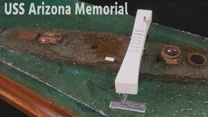 完成品 1/700 アリゾナ記念館 着底ジオラマ // USS Arizona Memorial // 艦船模型 Amegraphy