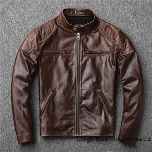 32万■最上級*牛革 レザージャケット メンズ ライダース 防寒 秋冬 ライダースジャケット 厚手 本革 フライトジャケット 革ジャン 細身 3XL