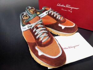 フェラガモ 8.5 Ferragamo マルチカラー コンビレザースニーカー 箱付 9472