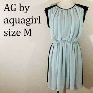 美品★AG by aquagirl エージーバイアクアガール ツートンカラー ドレスワンピース M ★☆★ 【値引交渉歓迎】