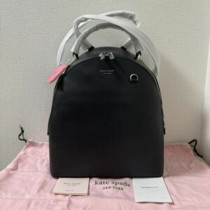 【大幅値下げ】【新品タグ付き】定価49,500 kate spade ケイトスペード シルビア リュックサック ブラック　レザー　バックパック PXRUA275