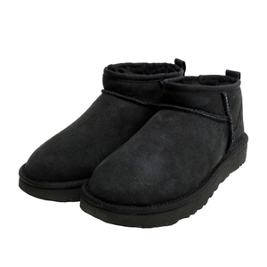 【新品 未使用 送料無料】アグ UGG Classic Ultra Mini クラシックウルトラミニ ムートンブーツ 1116109 レディース ブラック 23.0cm 靴