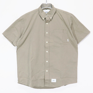 WTAPS ダブルタップス 19SS BD SS/SHIRT.COTTO.TWILL ボタンダウン ショート スリーブ シャツ コットン ツイル ベージュ 半袖 Mayz