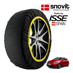 snovit正規品 ISSE製造 ワーゲン ポロ TSI アクティブ ベーシック 3BA-AWDLA 185/65R15 15インチ フロント スノーソックス 布製 チェーン