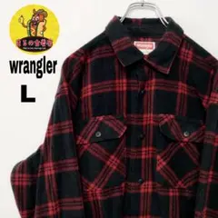 usa古着 wrangler ネルシャツ　L ブラック　レッド　チェック