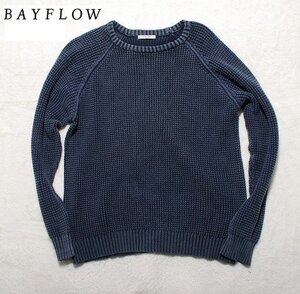 M187■人気モデル★bayflowベイフローインディゴ染めコットンニットセーター2