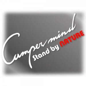 【Camper Mind】カッティングステッカーキャンプ好きRV車に【白色】