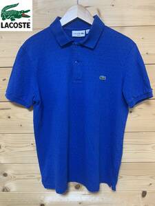 ★入手困難品★美中古・ LACOSTE（ラコステ）★ポロシャツ（鹿の子）BLUEDOT サイズ4　JPサイズL　USサイズM