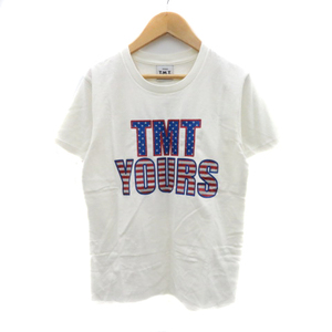 未使用品 ティーエムティー TMT Tシャツ カットソー 半袖 プリント S マルチカラー オフホワイト /YK30 ■GY03 メンズ