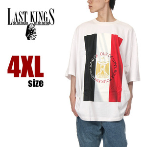 【新品】LAST KINGS Tシャツ 4XL メンズ 白 ラストキングス 星条旗 TYGA USAモデル 大きいサイズ ビッグサイズ ヒップホップ ダンス