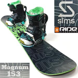 SIMS Magnum 153cm シムス マグナム スノーボード セット ビンディング RIDE ブーツ K2 27cm