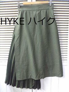 HYKE☆ハイク アシンメトリー プリーツスカート 1(S～M)カーキ 参考価格:33,000円