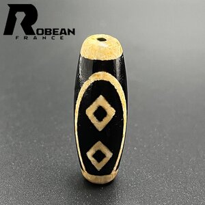 貴重 EU製 定価5万円★ROBEAN・チベット老玉髄・天珠★パワーストーン アクセサリー 天然石 瑪瑙 金運 お守り 約37.2*12.9mm 1004T011