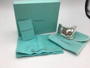 0025■Tiffany＆Co ティファニー エルサ・ペルッティ スモール ボーンカフ バングル ブレスレット シルバー Ag925 箱有 写真をご確認下さい