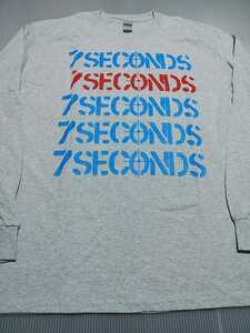 7SECONDS 長袖 Tシャツ LOGO グレーL ロンT / descendents husker du bad brains black flag minor threat bad religion life sentence