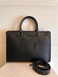 管理番号10194★COACH 二つ折りビジネスバッグ2way A4収納 ブラック