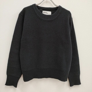 MHL. 595-0263550 LIGHTWEIGHT WOOL COTTON サイズ2 セーター ニット ネイビー エムエイチエル 3-1124T 225309