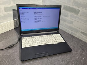 【現状品】管1F181 FUJITSU LIFEBOOK A576/P FMVA16004 core i5-6300U Bios起動OK HDD無し、HDDマウント有り、メモリー4GB、バッテリー有