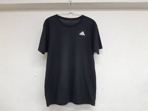 【管⑪】ａｄｉｄａｓ/アディダス　Ｔシャツ　黒　シンプル　Ｌサイズ