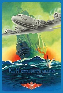 メタルサインプレート KLM DC-4 De Vliegende Hollander　