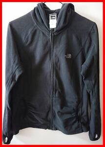 148★【古着】 ノースフェイス The North Face フリース 長袖 パーカー M チャコールグレー 指穴付き レディース フルジップ 薄手