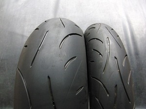 中古前後セット!ダンロップ◎D214. 120/70ZR17. 190/50ZR17. MK937:20105