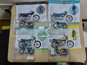 エフトイズF−toysビッグバイクコレクション【1】1/24ヤマハXS-1ホンダCB750K0カワサキ500SSマッハIIIスズキGT750計4台 昭和レトロ旧車